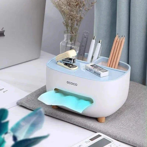 Multifunctional Tissue Box  (With Remote Mobile Glasses And Pen Holder)
