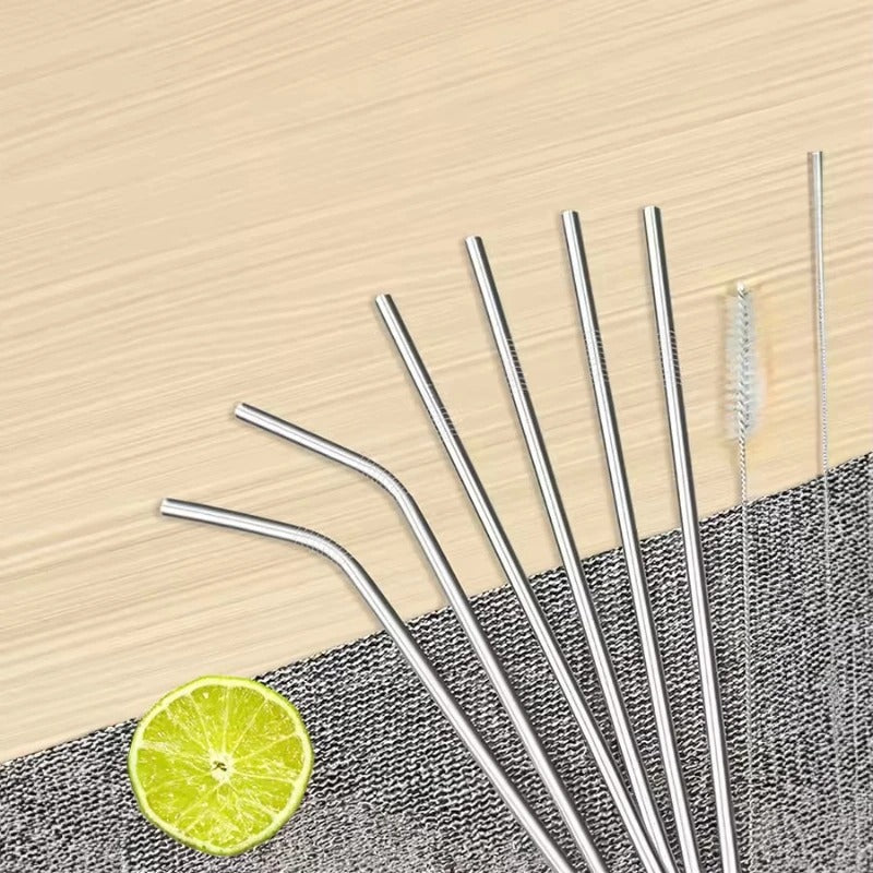 Stainless Steel Drinking Straws (Pack of 8 Straws)