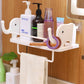 WALL MOUNTED ELEPHANT RACK WITH TOWEL HOLDER